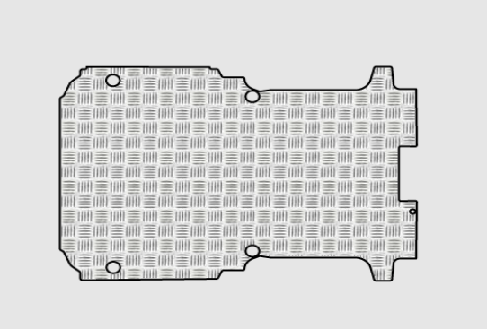 Pianale in Alluminio Mandorlato con fori CITROEN JUMPY L1-H1 dal 2007 passo 3000 tetto H1 (basso)