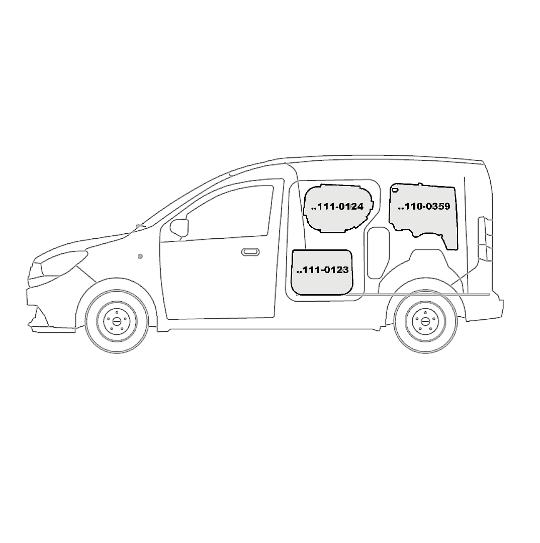 Kit Pannellature in Vetroresina CITROEN BERLINGO L1-H1 CON PORTA LAT. anno dal 1996 passo 2690 L1 tetto H1 (basso)