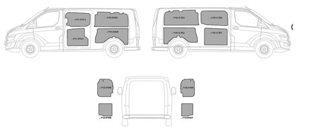 Kit rivestimenti vano di carico in alluminio liscio FORD CUSTOM