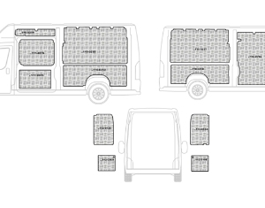 Kit rivestimento vano di carico in polipropilene CITROEN JUMPER L4-H3 dal 2006 al 2022 passo L4 4035XL Long. Tot. 6363 tetto H3 (alto)