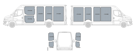 Kit rivestimenti in polipropilene per vano di carico IVECO DAILY RG L3-H2 dal 2014 PASSO 4100 lungh. tot. 7234 (tetto medio)