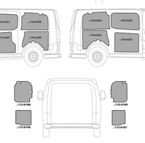 Kit rivestimenti laterali in alluminio liscio NISSAN NV 400 L1-H1 dal 2010 LUNGHEZZA 5048 PASSO 3182 TETTO H1 (BASSO)