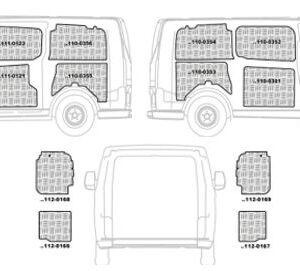 Kit rivestimenti vano di carico in alluminio mandorlato FORD CUSTOM L1-H1 dal 2013 P.2933 L1 Alt. 2020 H1 lung. tot. 4972