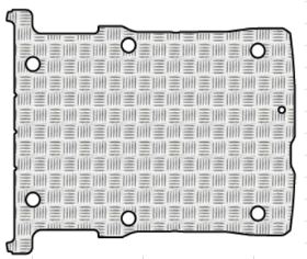 Pianale in Alluminio Mandorlato con fori dal 2013 al 2024