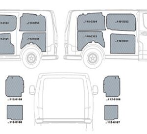 Kit rivestimenti in polipropilene NISSAN NV 400 L1-H1 dal 2010 LUNGHEZZA 5048 PASSO 3182 TETTO H1 (BASSO)