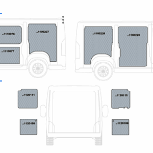 Kit rivestimenti vano di carico in alluminio mandorlato CITROEN JUMPER L1-H1 dal 2006 al 2024 passo 3000 L1 Long. Tot. 4963 tetto H1 (basso)