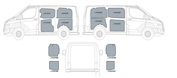 Kit rivestimenti in polipropilene NISSAN NV 400 L1-H1 dal 2010 LUNGHEZZA 5048 PASSO 3182 TETTO H1 (BASSO)