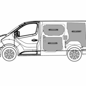 Kit rivestimenti laterali in alluminio liscio NISSAN INTERSTAR L2-H2 dal 2010 passo 3682 lung.tot 5575 H 2500