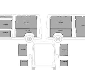 Kit rivestimenti laterali in alluminio liscio CITROEN JUMPER L3-H3 dal 2006 al 2022 passo L3 4035 Long. Tot. 5998 tetto H3 (alto)
